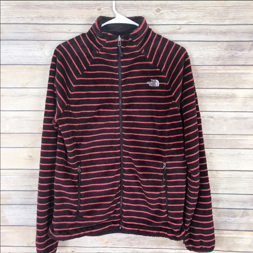 North Face Striped Fleece Full Zip Jacket Large